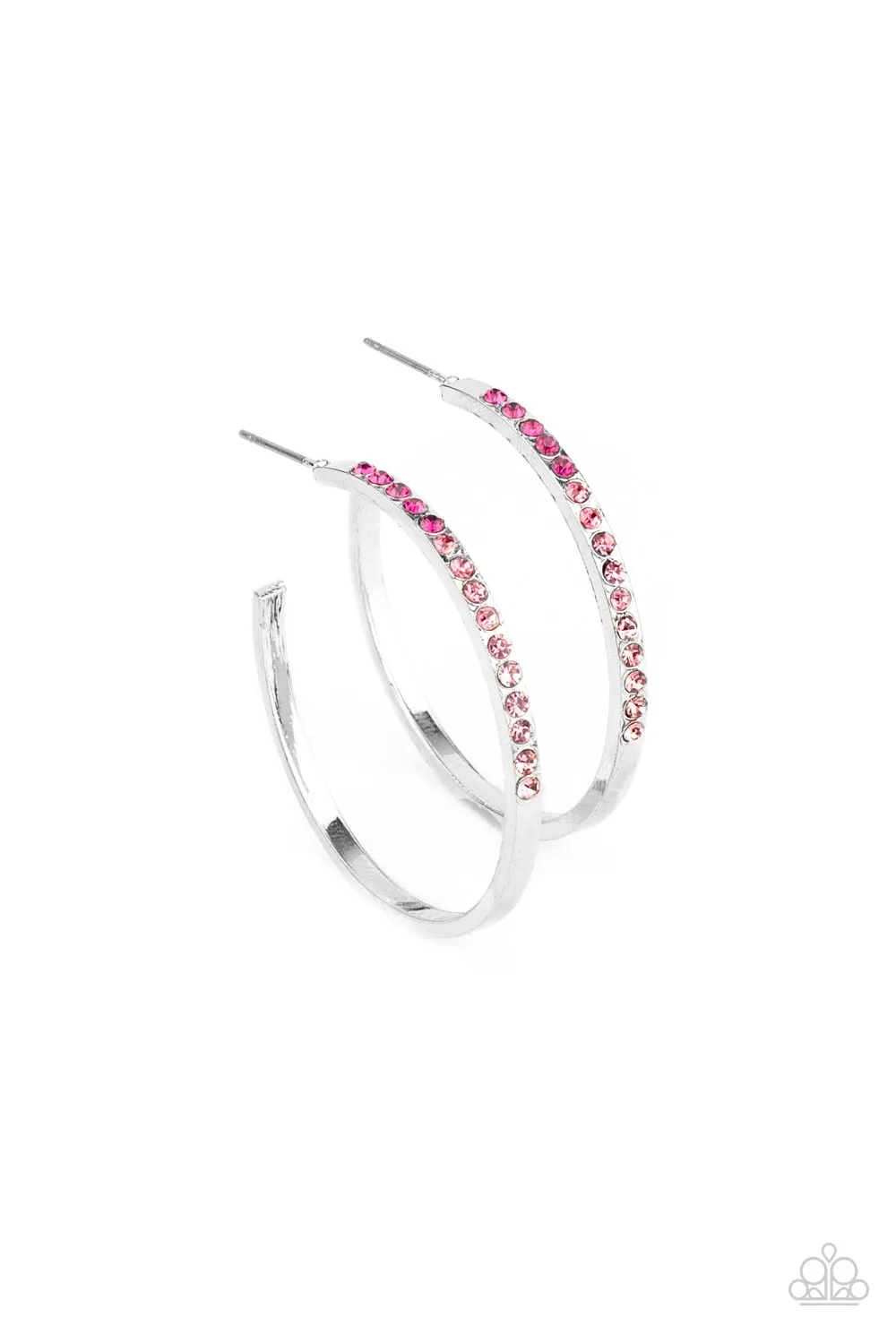 Paparazzi Somewhere Over the OMBRE - Pink Hoop Earrings