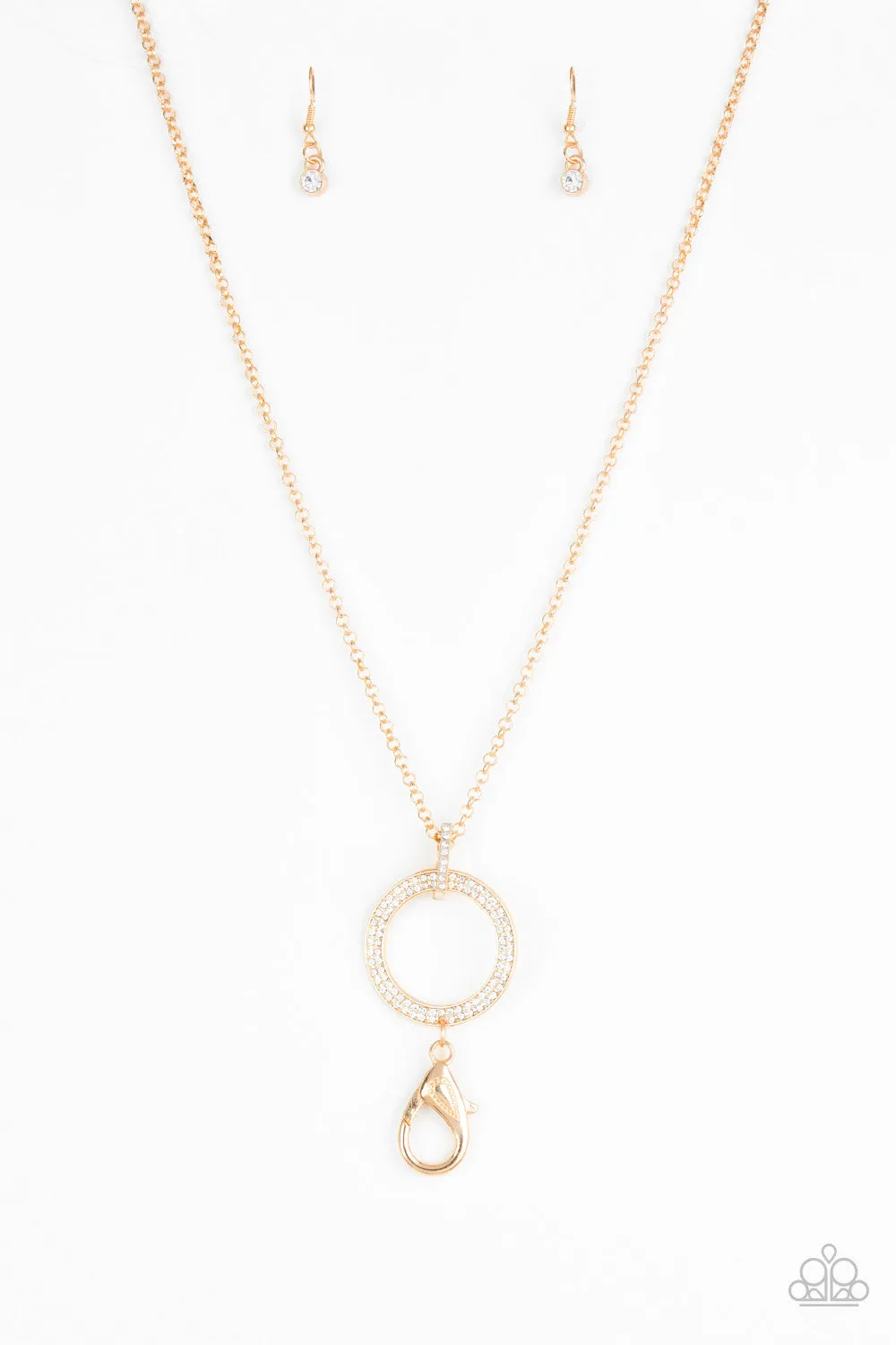 Paparazzi- Straight To The Top - Gold Lanyard Necklace