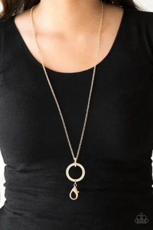 Paparazzi- Straight To The Top - Gold Lanyard Necklace