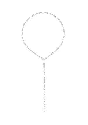 Paper Clip Y-Necklace Silver