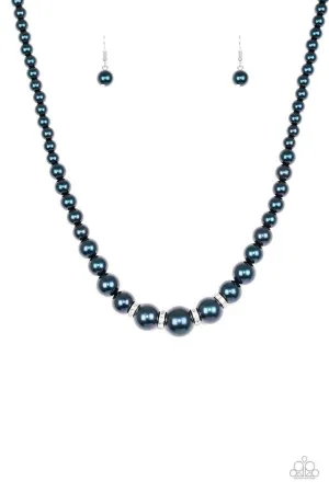 Party Pearls Blue Necklace