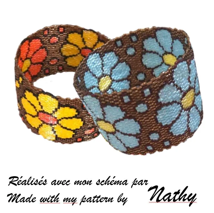 Pattern - Bracelet MAXI FLEURS CIEL