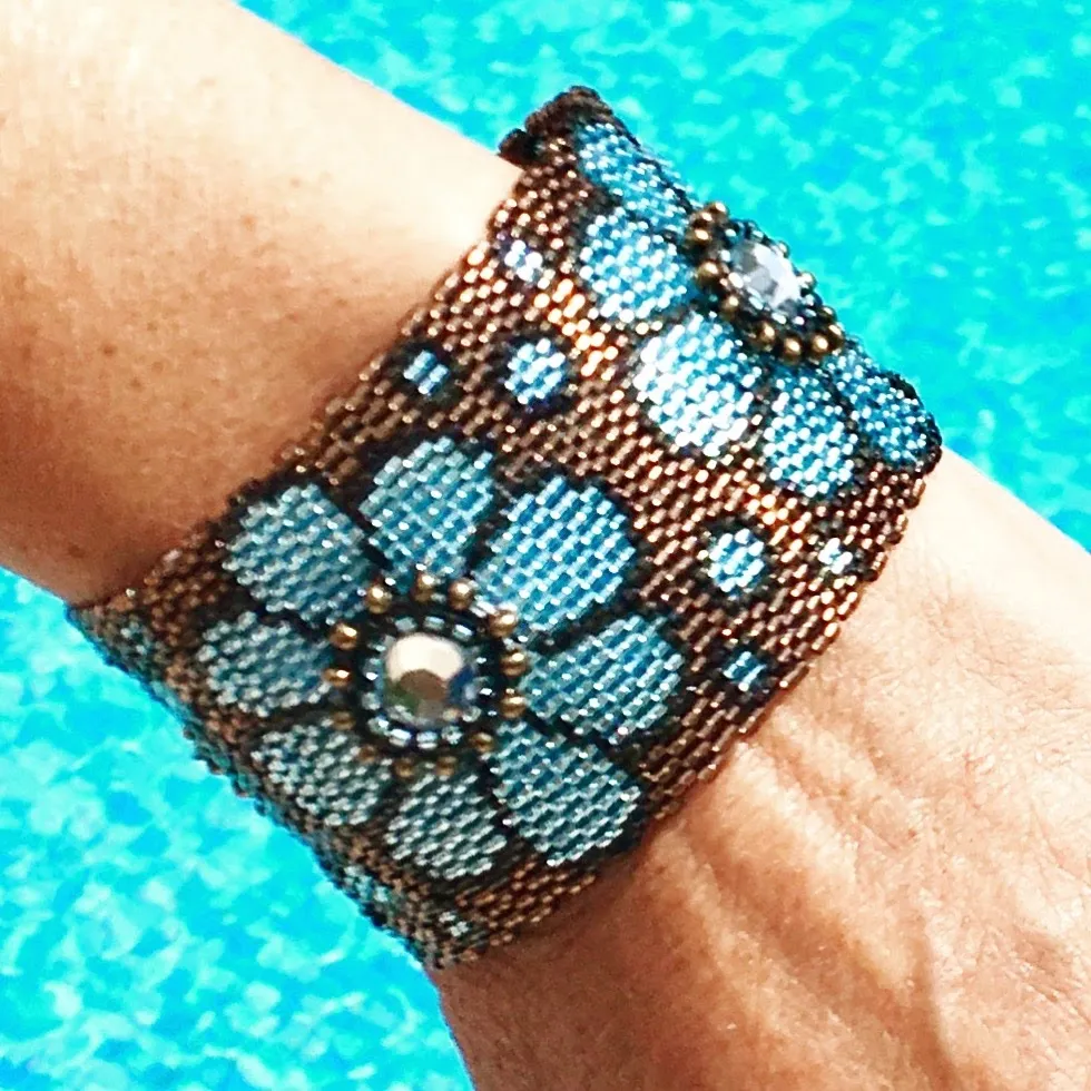 Pattern - Bracelet MAXI FLEURS CIEL