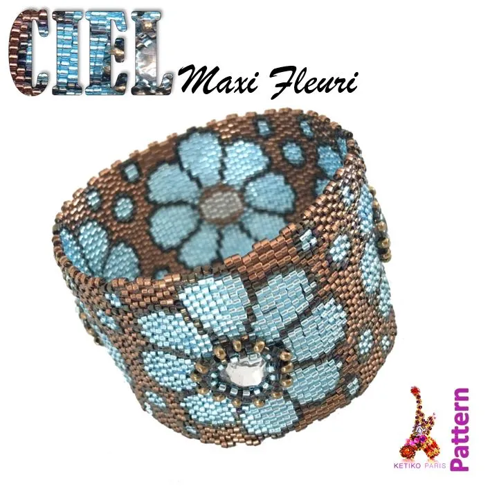 Pattern - Bracelet MAXI FLEURS CIEL