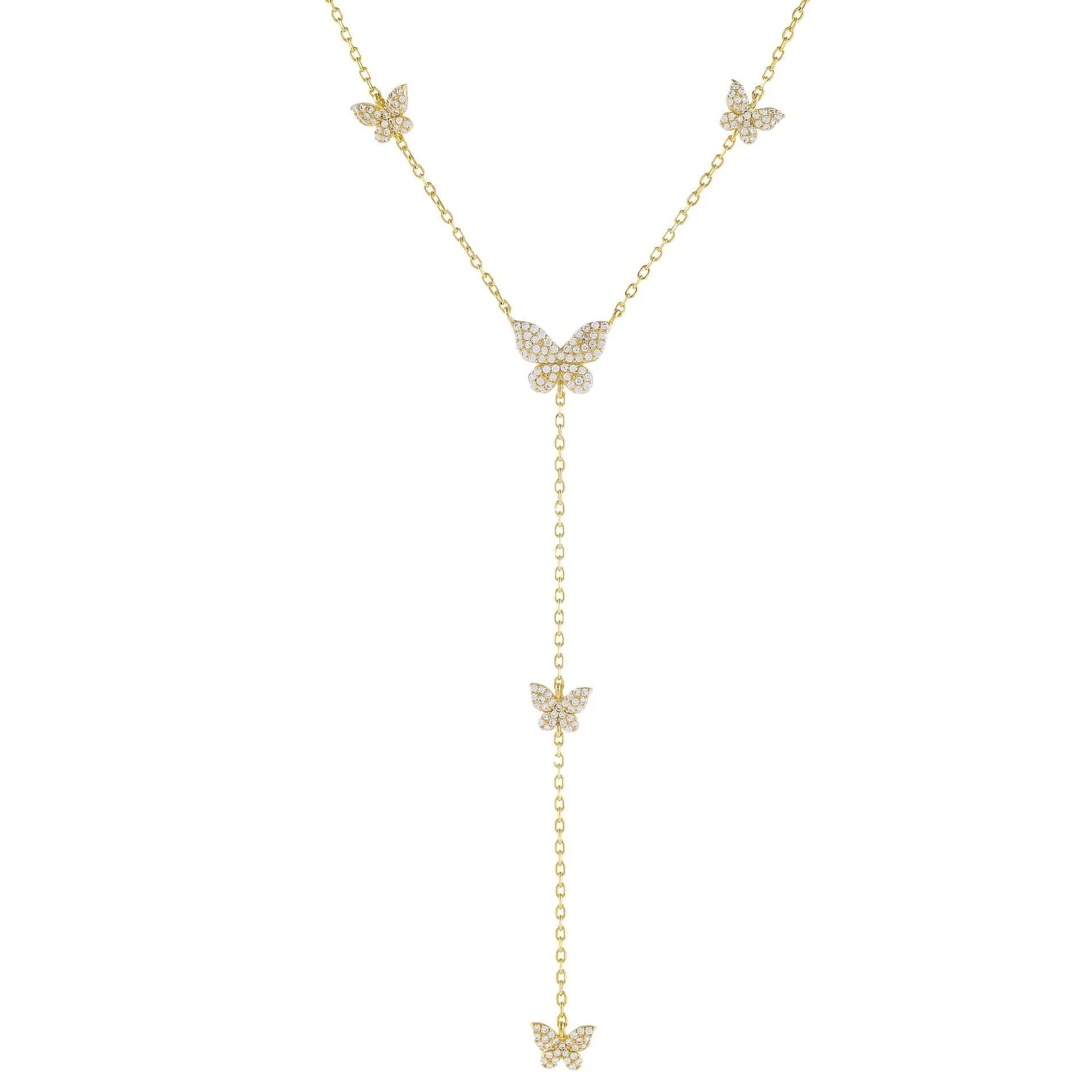 Pavé Butterfly Lariat
