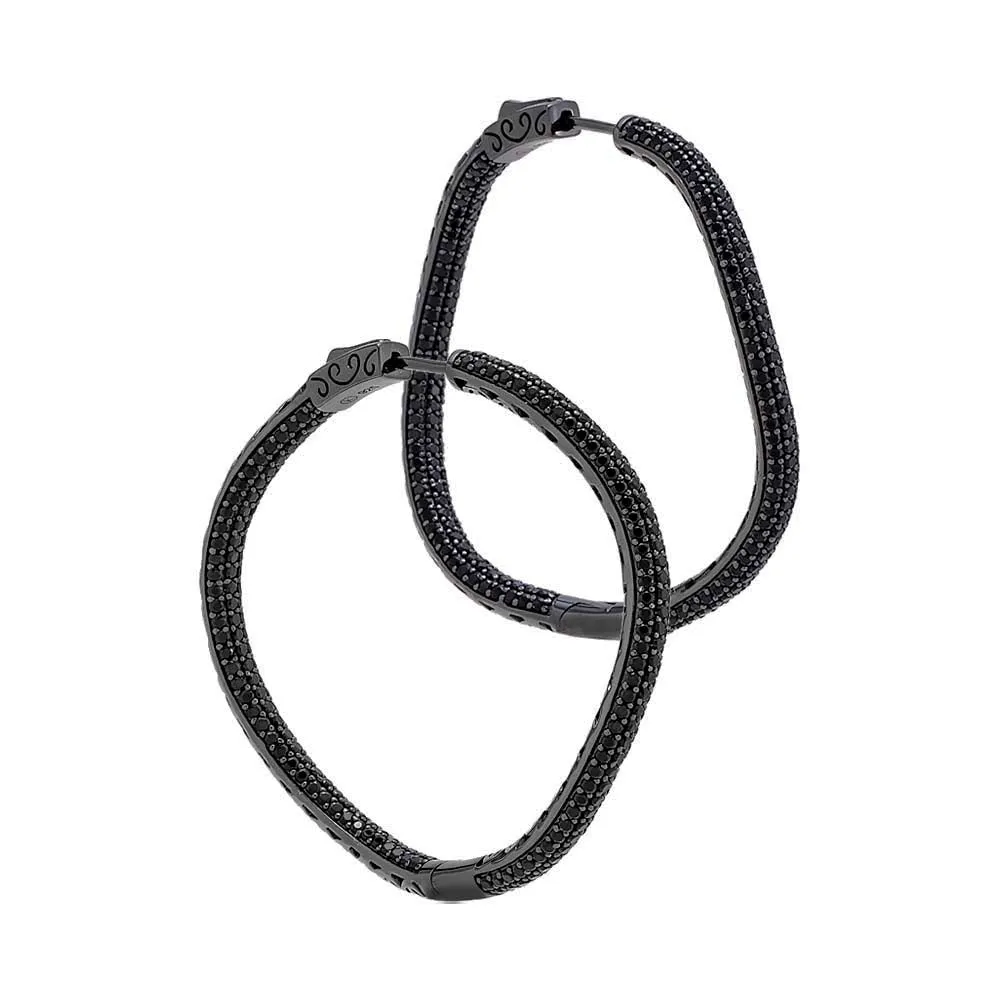 Pavé Colored Squiggly Large Hoop Earring