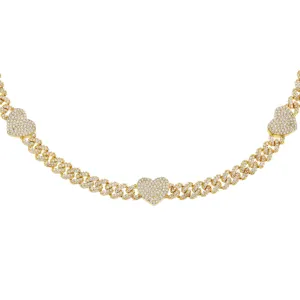 Pavé Heart Chain Link Choker