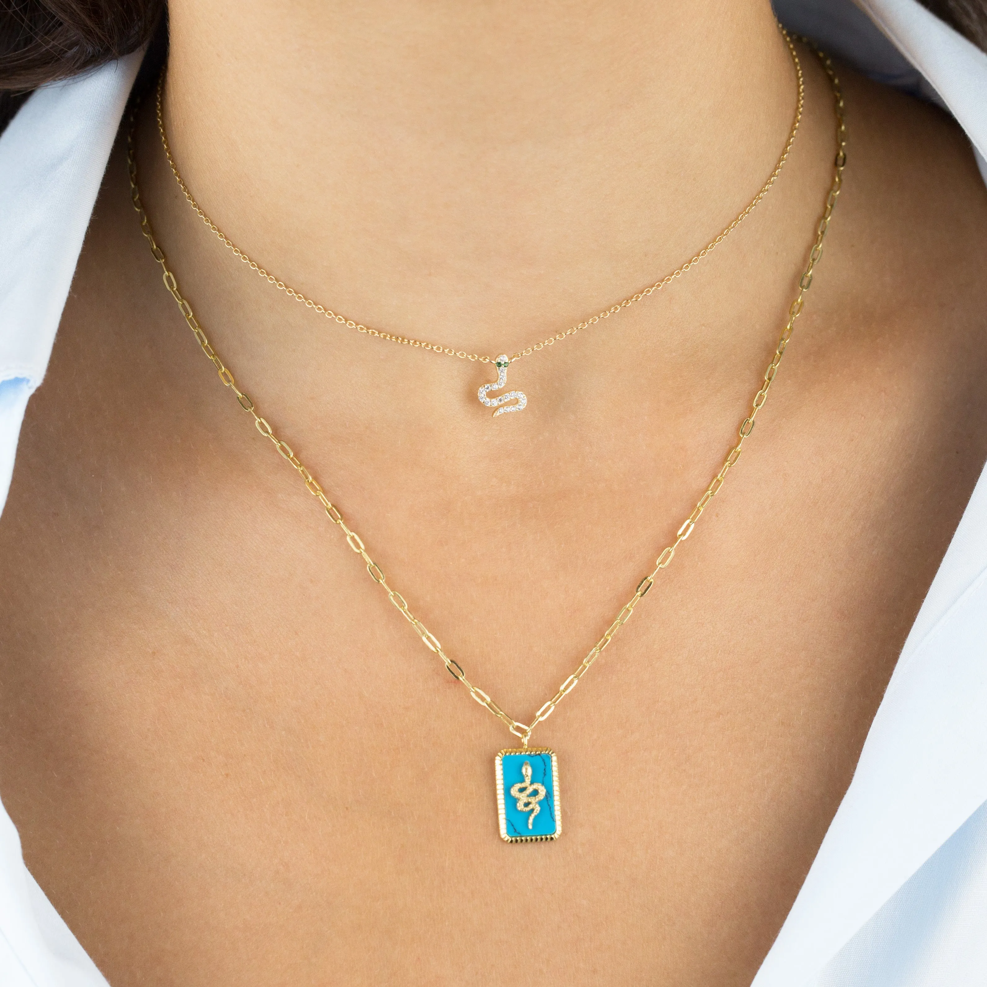 Pavé Snake Charm Choker