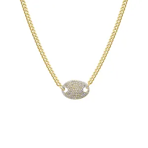 Pave Mariner Pendant Chain Necklace