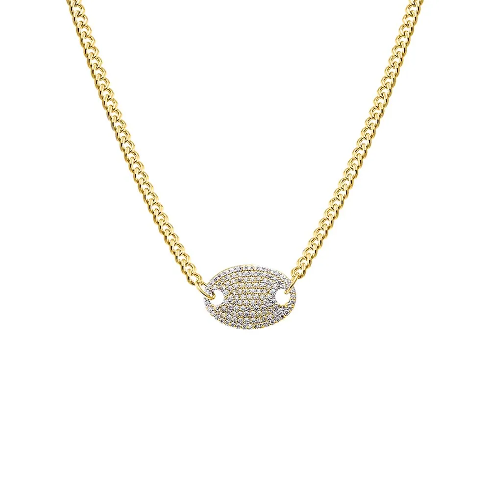 Pave Mariner Pendant Chain Necklace