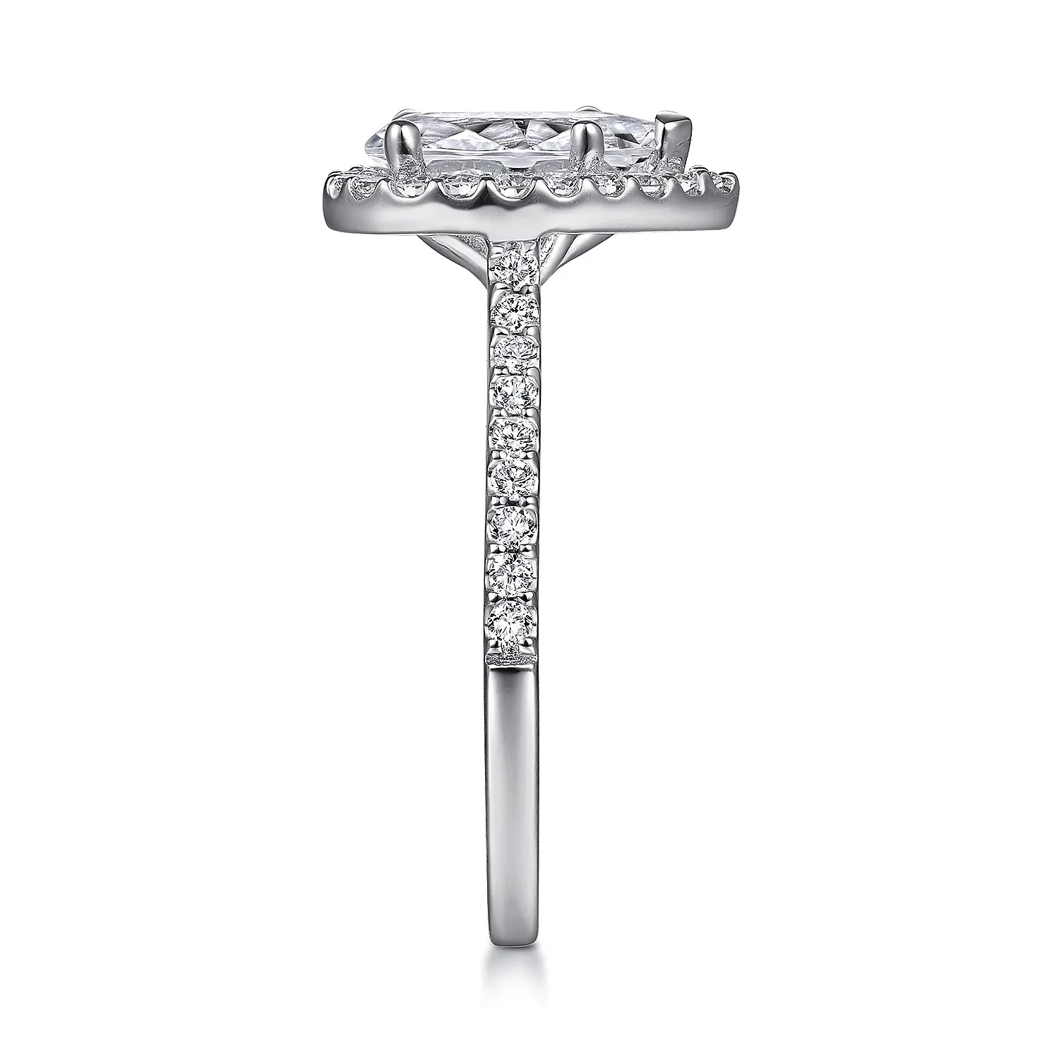 Pear Shape Halo Diamond Engagement Ring Mounting