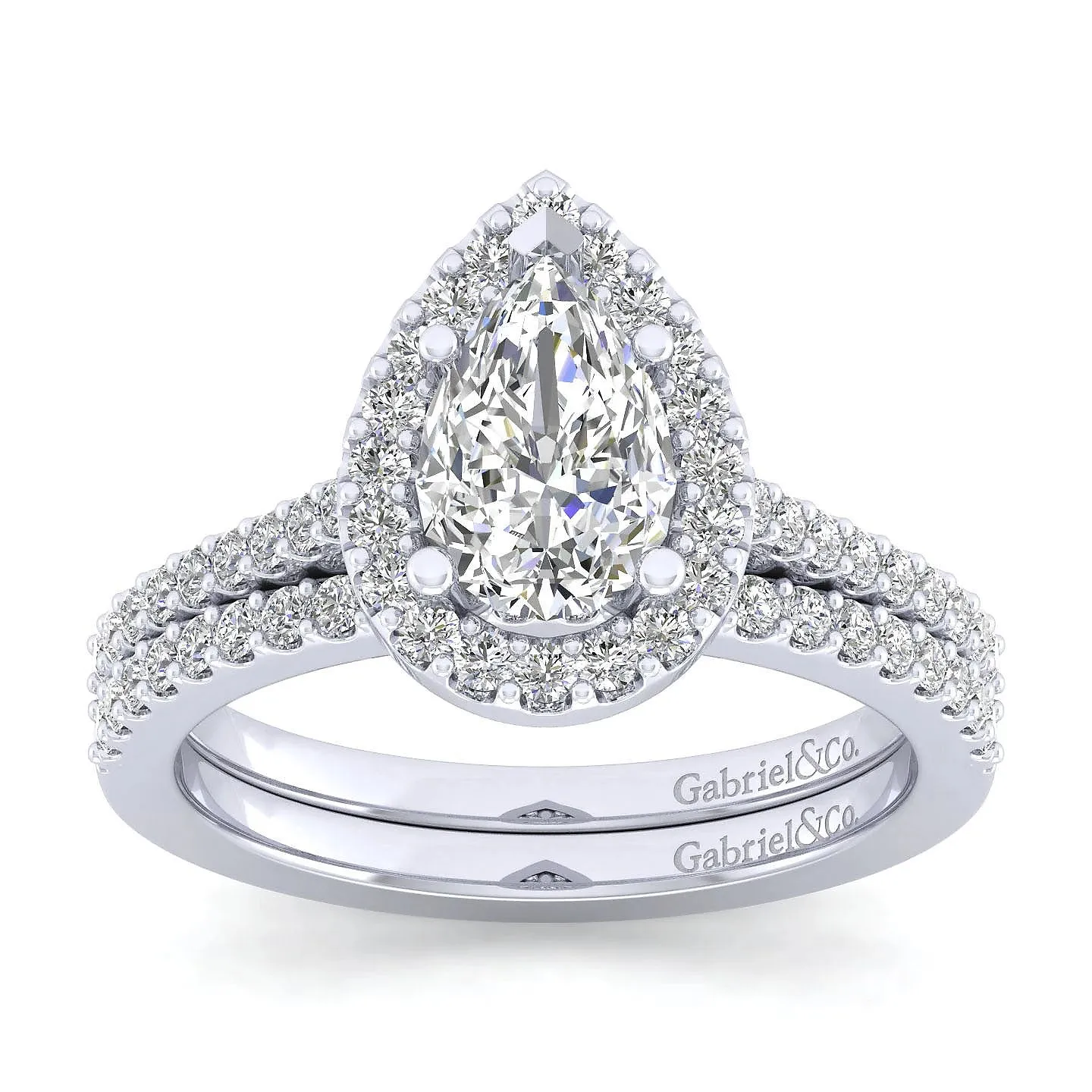 Pear Shape Halo Diamond Engagement Ring Mounting