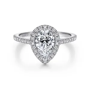 Pear Shape Halo Diamond Engagement Ring Mounting