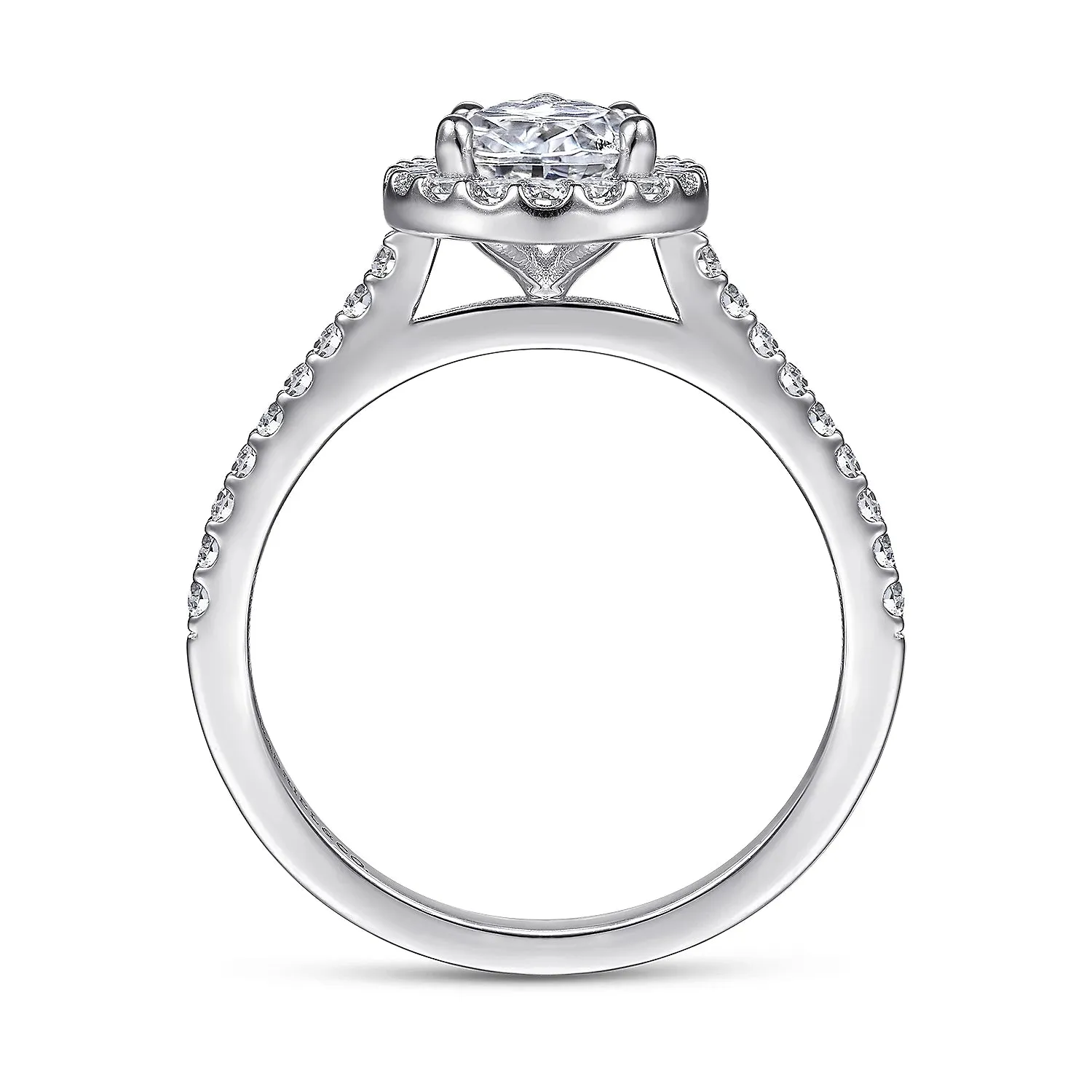 Pear Shape Halo Diamond Engagement Ring Mounting