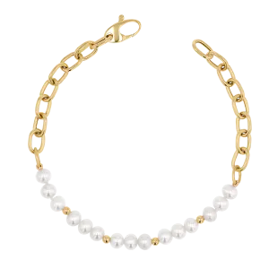 Pearl and Chain Link Bracelet