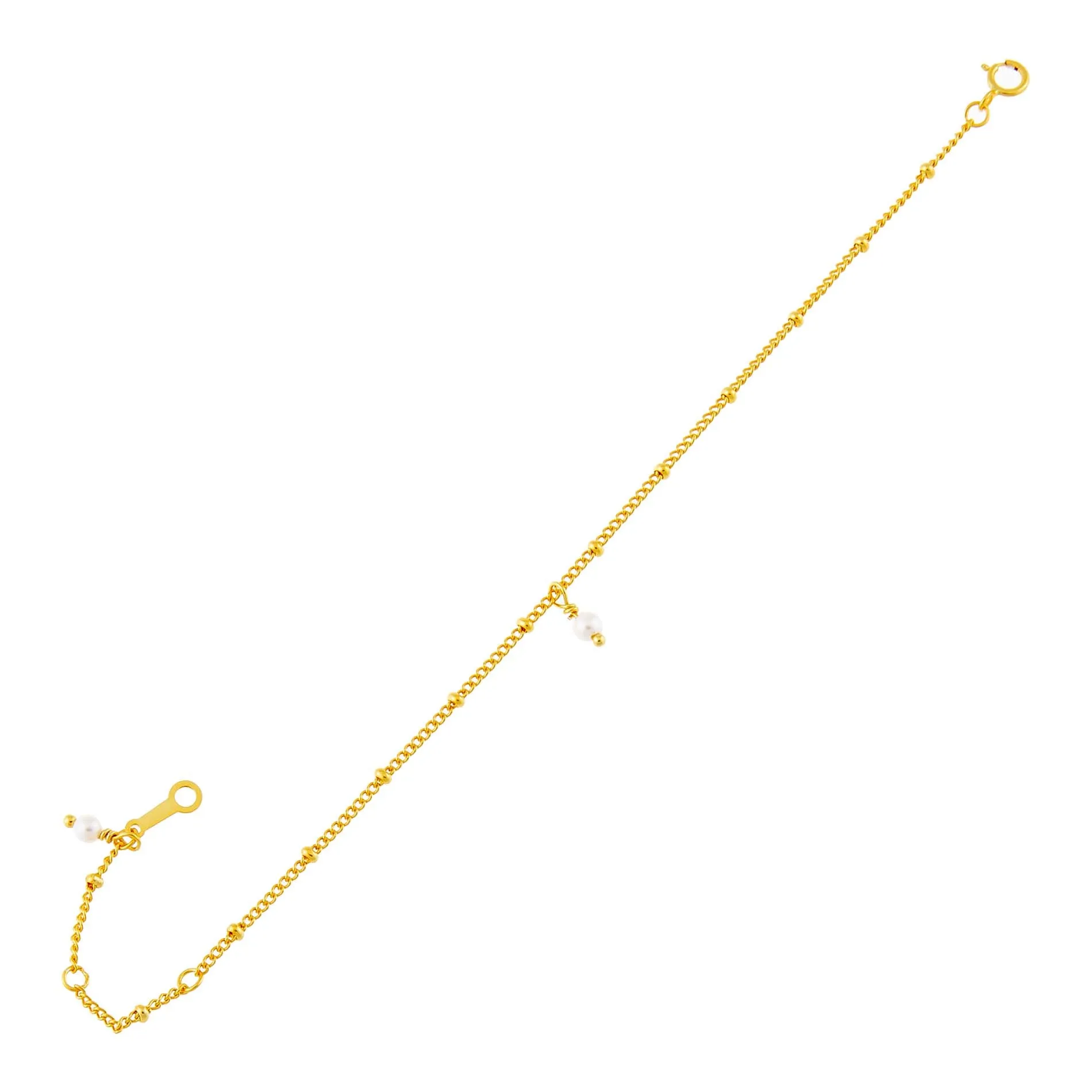 Pearl Charm X Ball Chain Bracelet