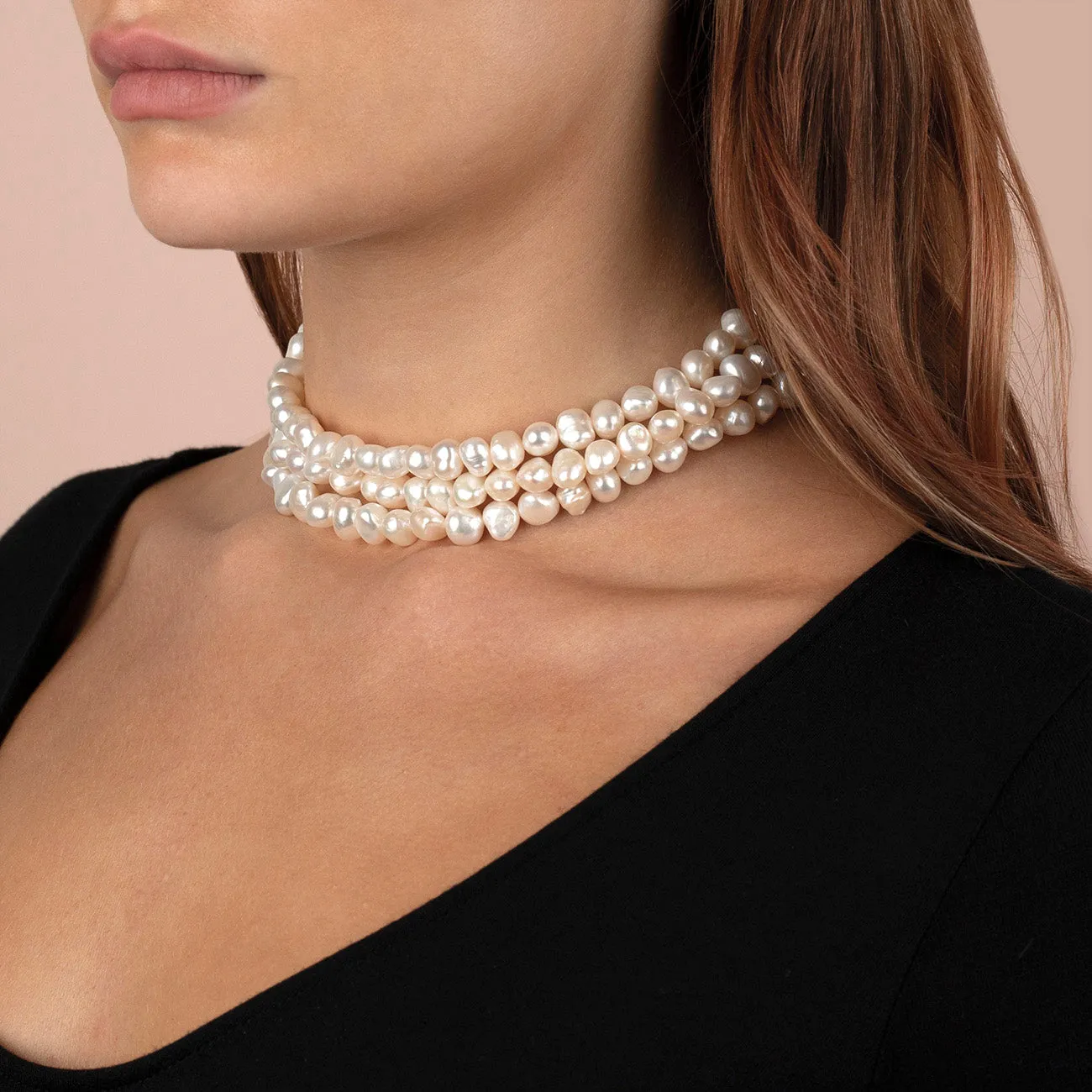 Pearl Triple Strand Choker