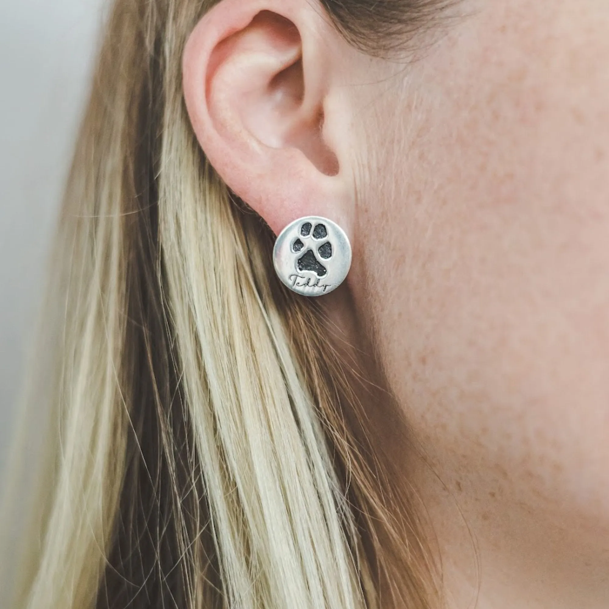Pet Paw Heart Earrings