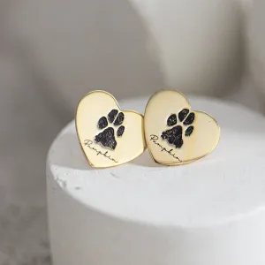 Pet Paw Heart Earrings