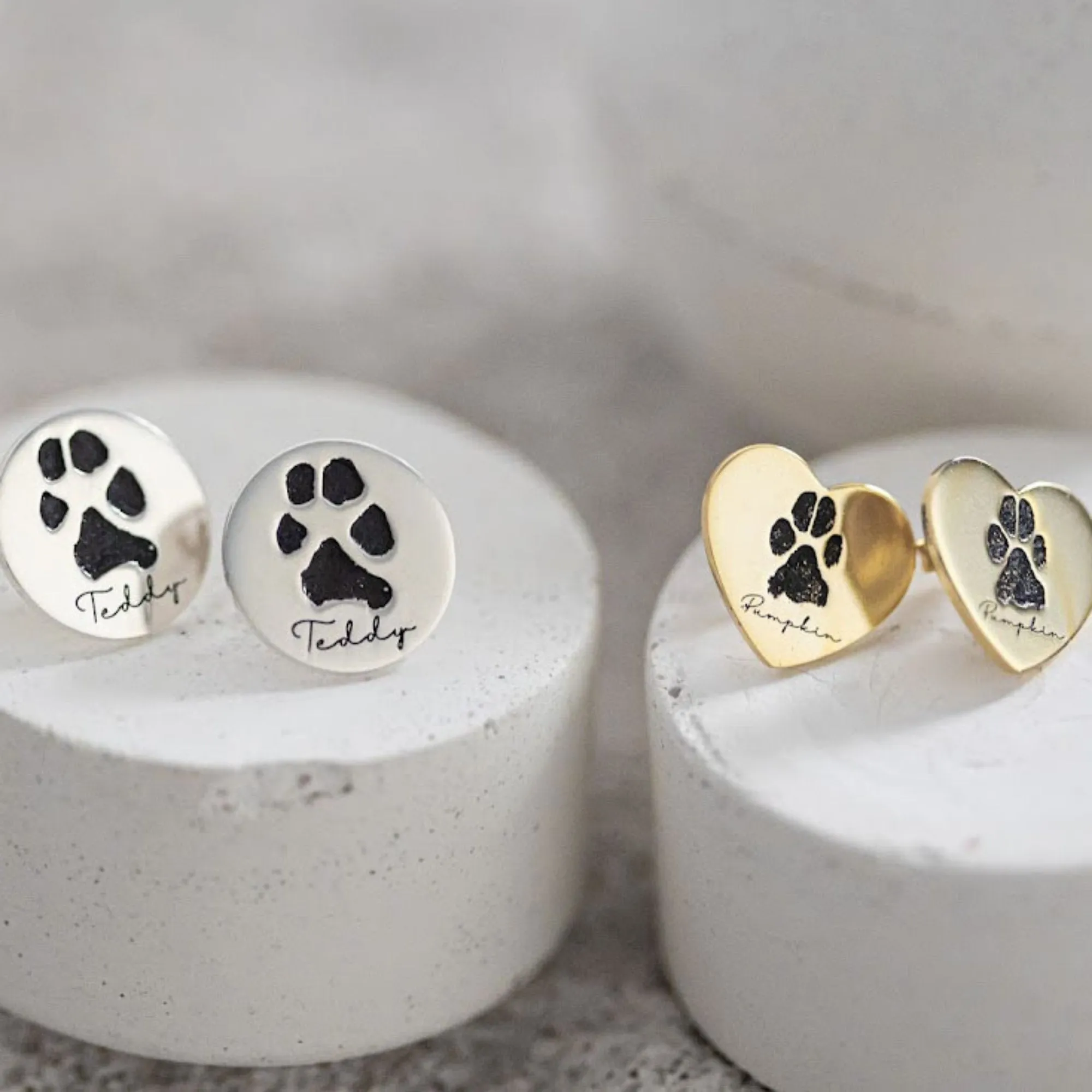 Pet Paw Heart Earrings