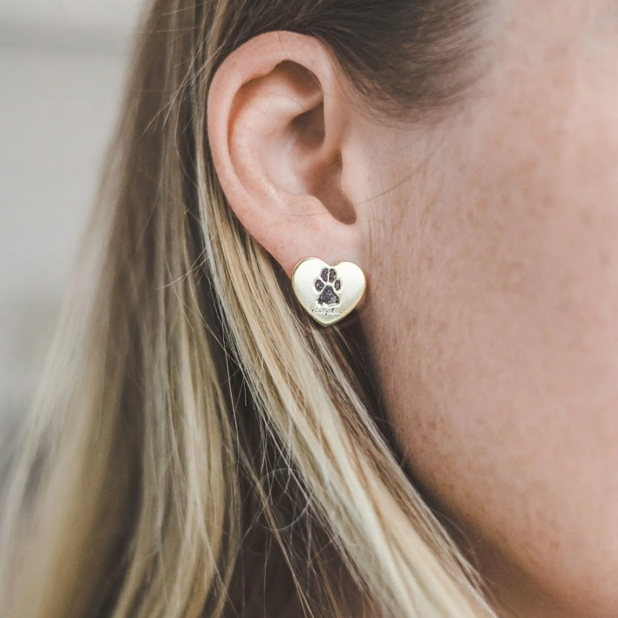 Pet Paw Heart Earrings