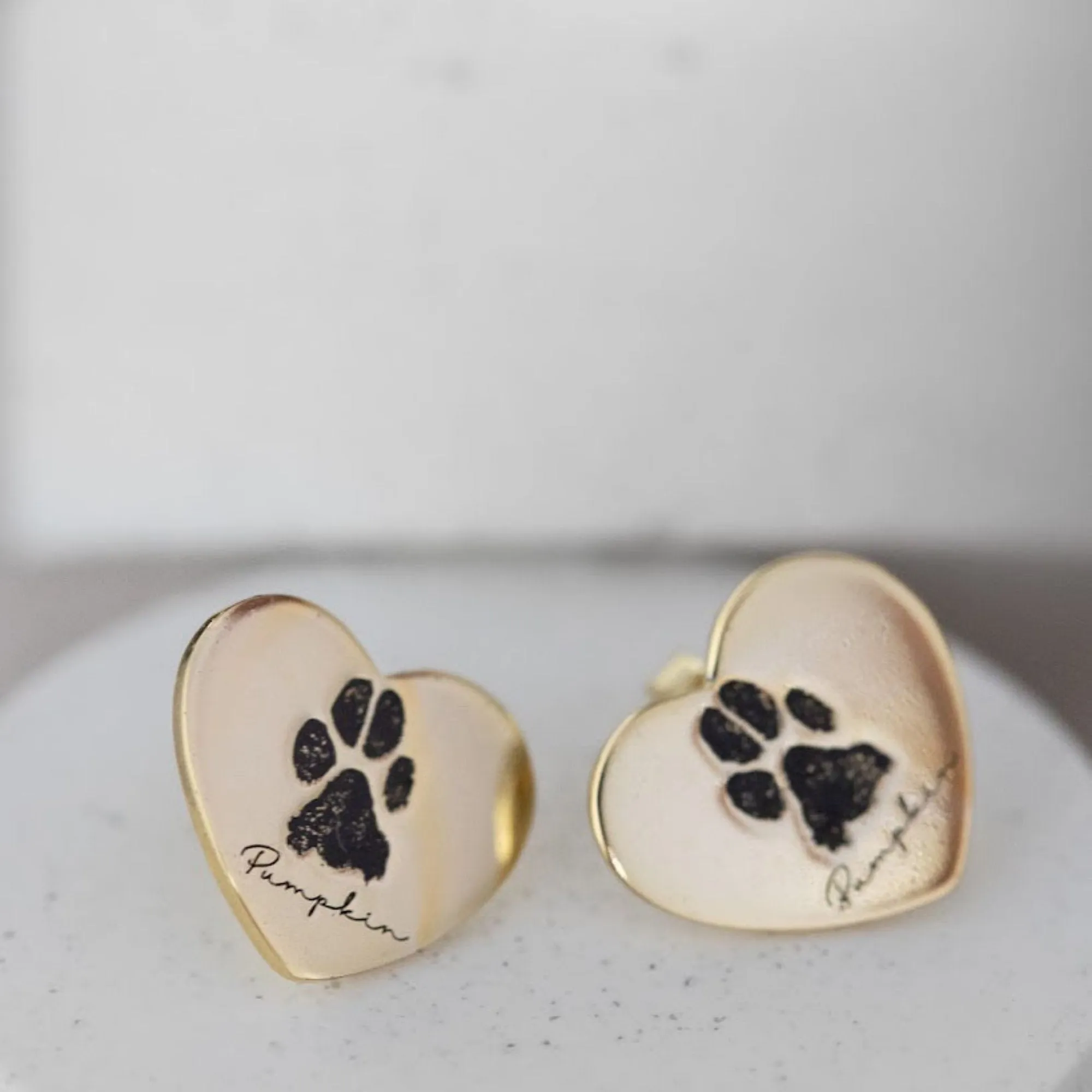Pet Paw Heart Earrings