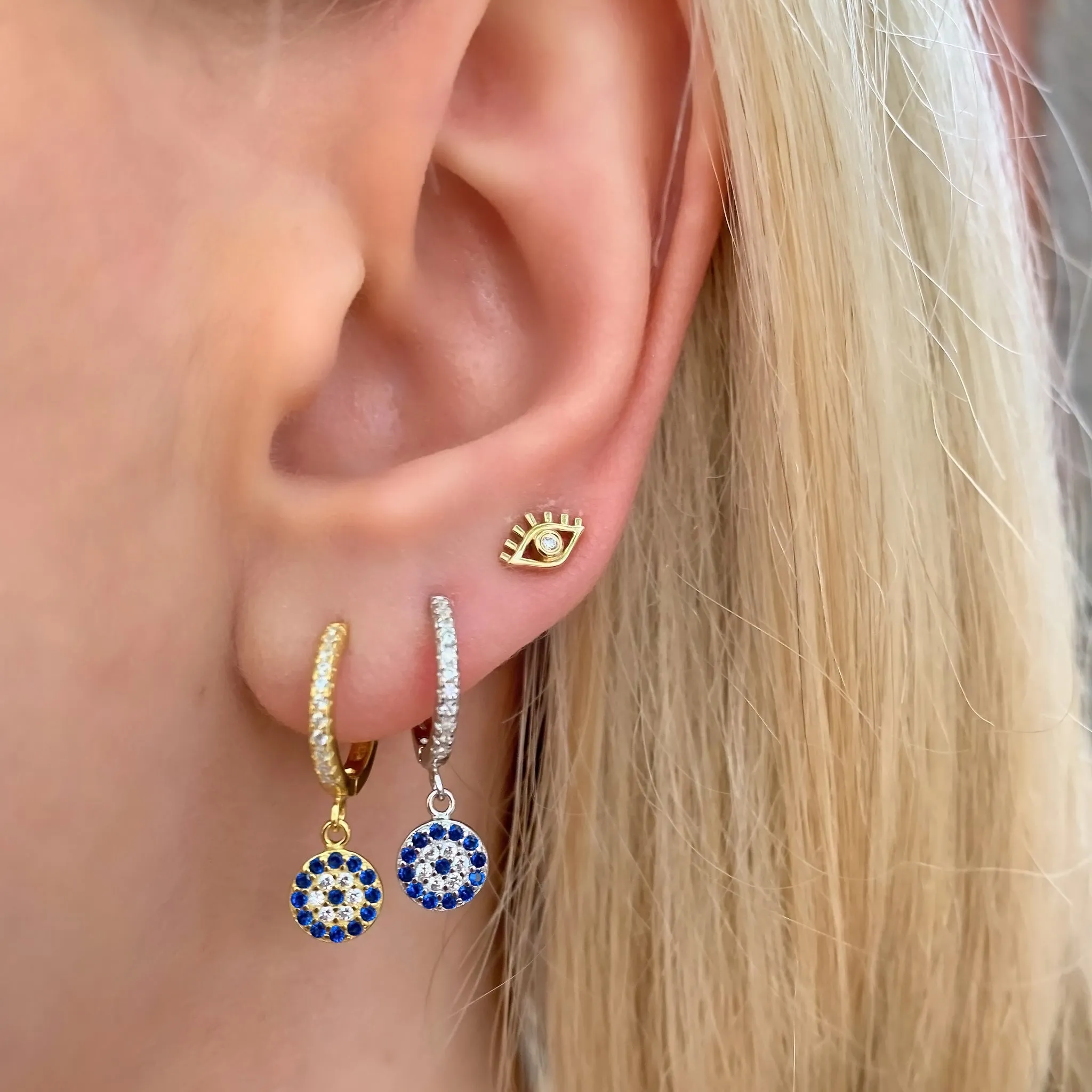 Petite Evil Eye Charm Earrings