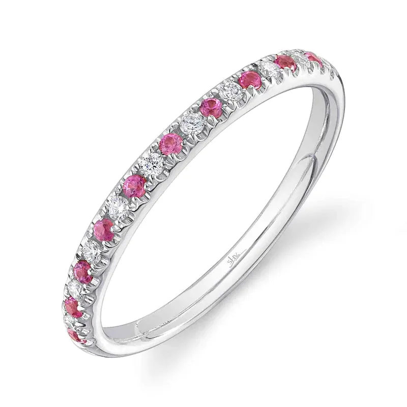 Pink Sapphire & Diamond Band