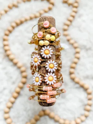 Pink   Yellow Daisy Bangles