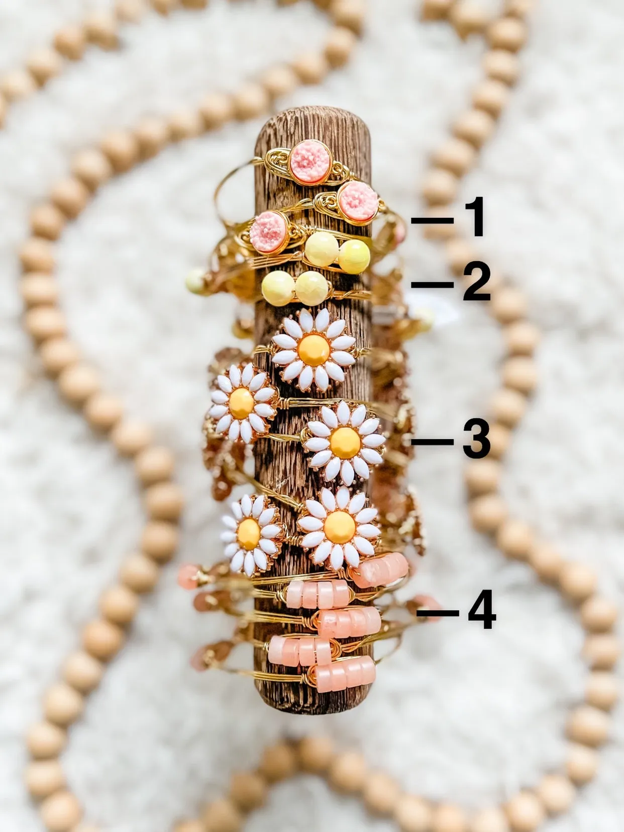 Pink   Yellow Daisy Bangles