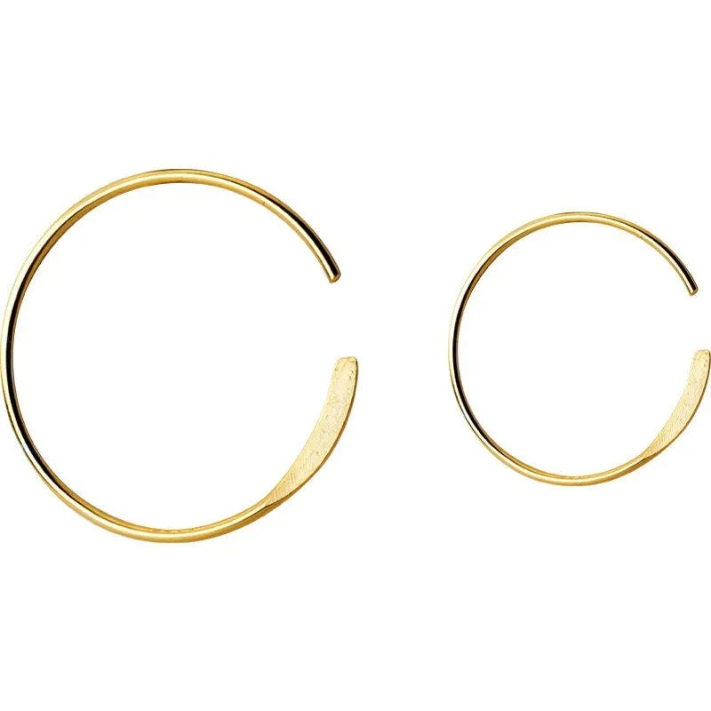 Plain Hoop Hook Round Earrings-SH033
