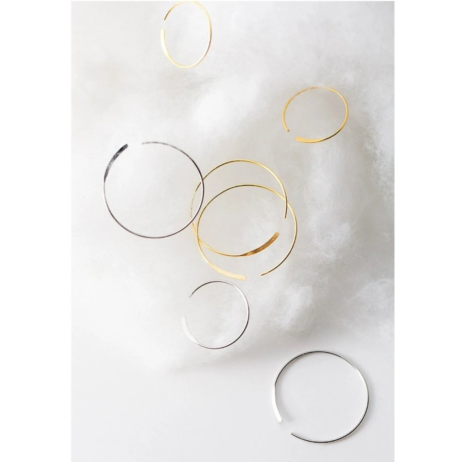 Plain Hoop Hook Round Earrings-SH033