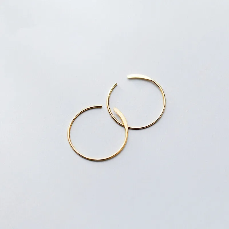 Plain Hoop Hook Round Earrings-SH033