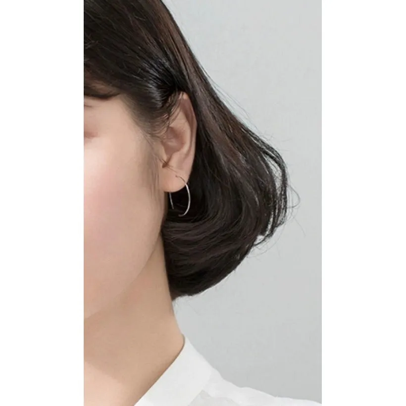 Plain Hoop Hook Round Earrings-SH033