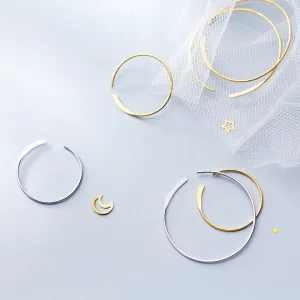 Plain Hoop Hook Round Earrings-SH033