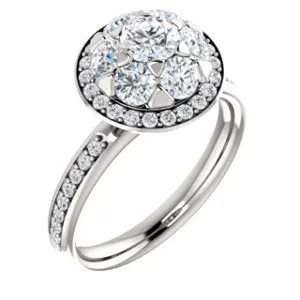 Platinum 1 1/3 CTW Diamond Engagement Ring
