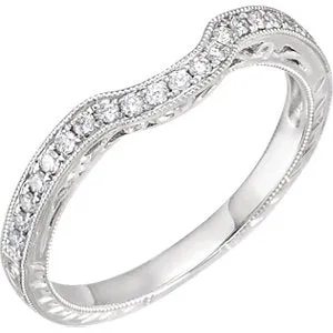 Platinum 1/10 CTW Diamond Filigree Band