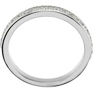 Platinum 1/3 CTW Diamond Band for 5.8 & 6.5mm Round Engagement Ring, Size 7