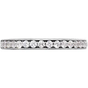 Platinum 1/3 CTW Diamond Band for 5.8 & 6.5mm Round Engagement Ring, Size 7