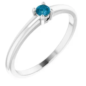 Platinum Natural London Blue Topaz Ring