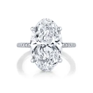 Platinum Oval Cut White Diamond Ring 5.02ct