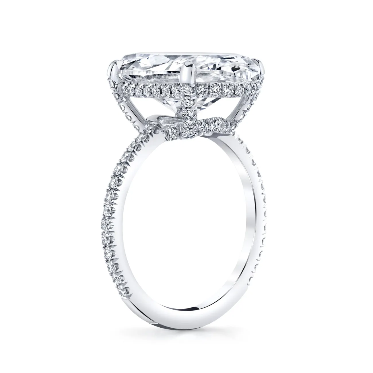 Platinum Oval Cut White Diamond Ring 5.02ct