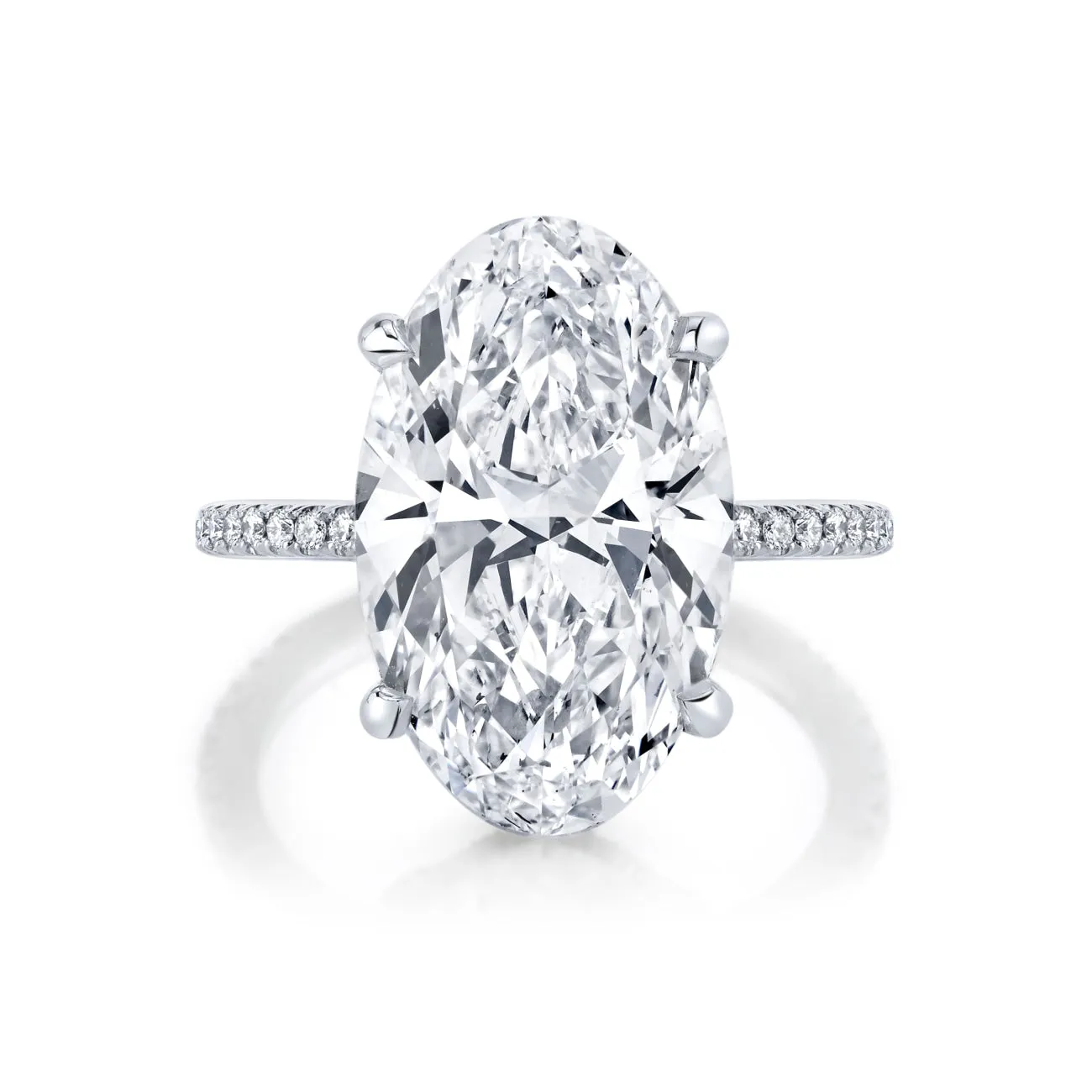Platinum Oval Cut White Diamond Ring 5.02ct