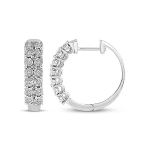 Pre-Owned Kay 1/10ct tw Diamond Hoop Earrings in Sterling Silver