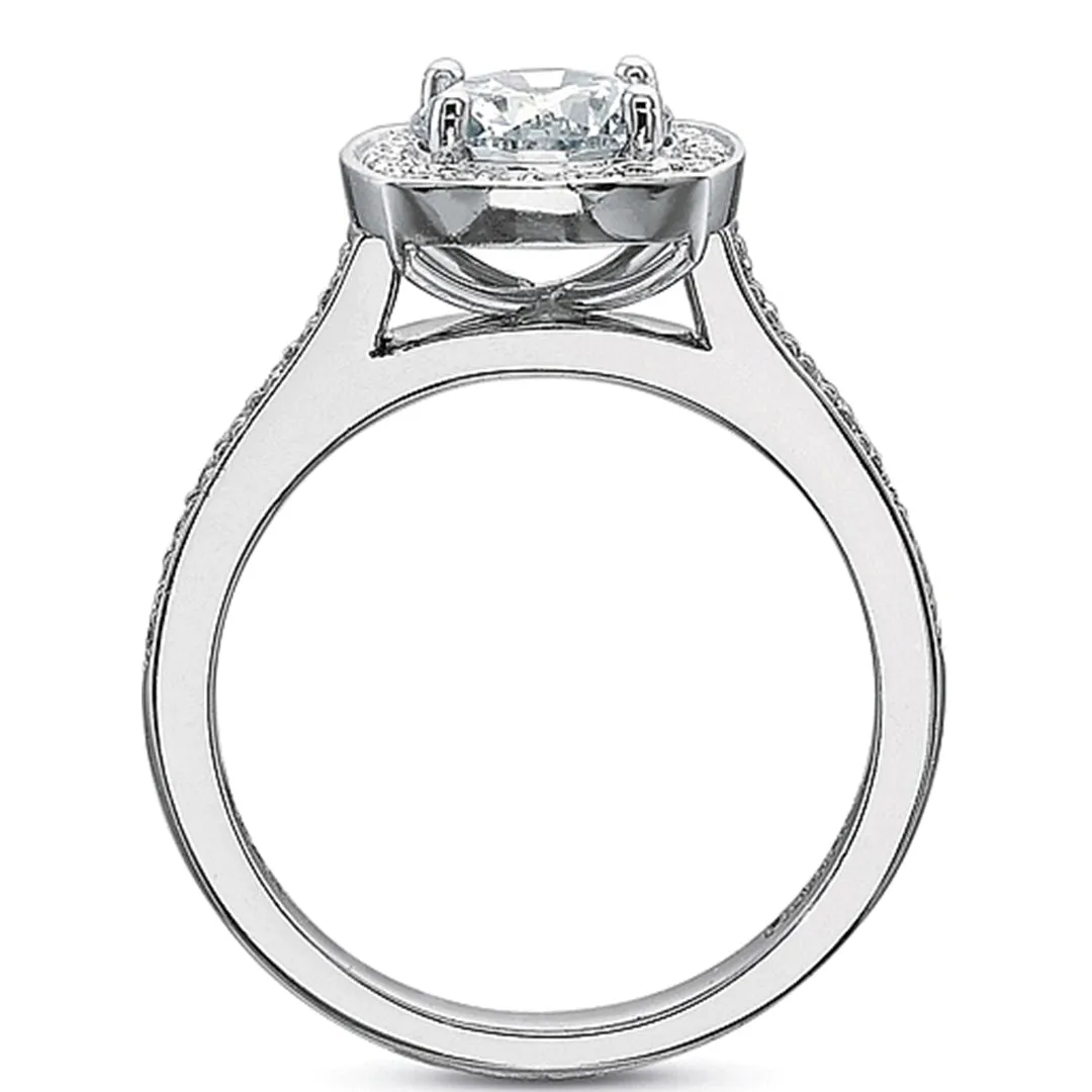Precision Set Double Row Diamond Engagement Ring
