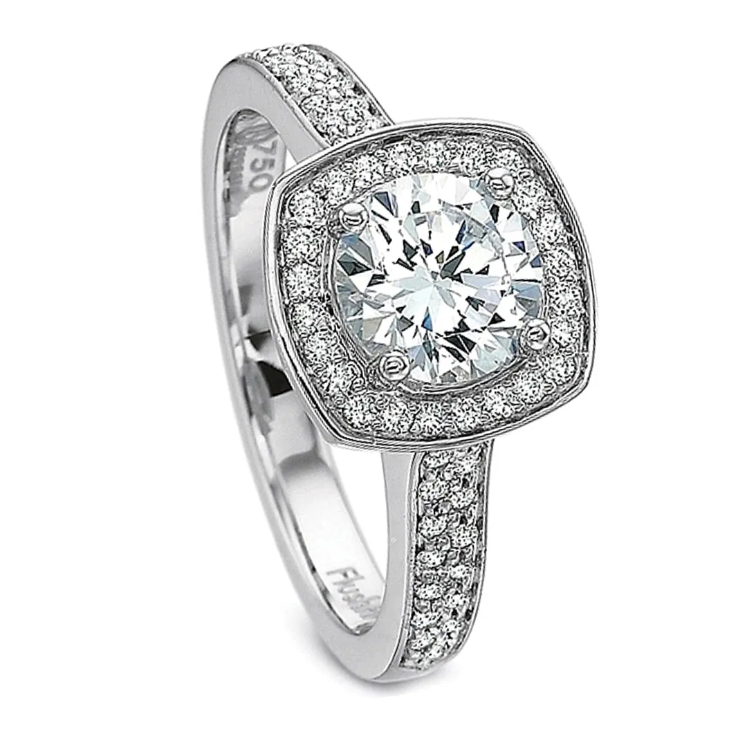 Precision Set Double Row Diamond Engagement Ring