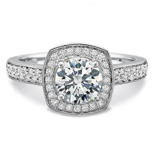 Precision Set Double Row Diamond Engagement Ring