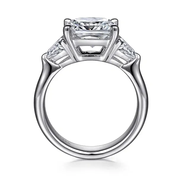 Princess Cut & Trillion Three Stone Engagement Ring Mounting