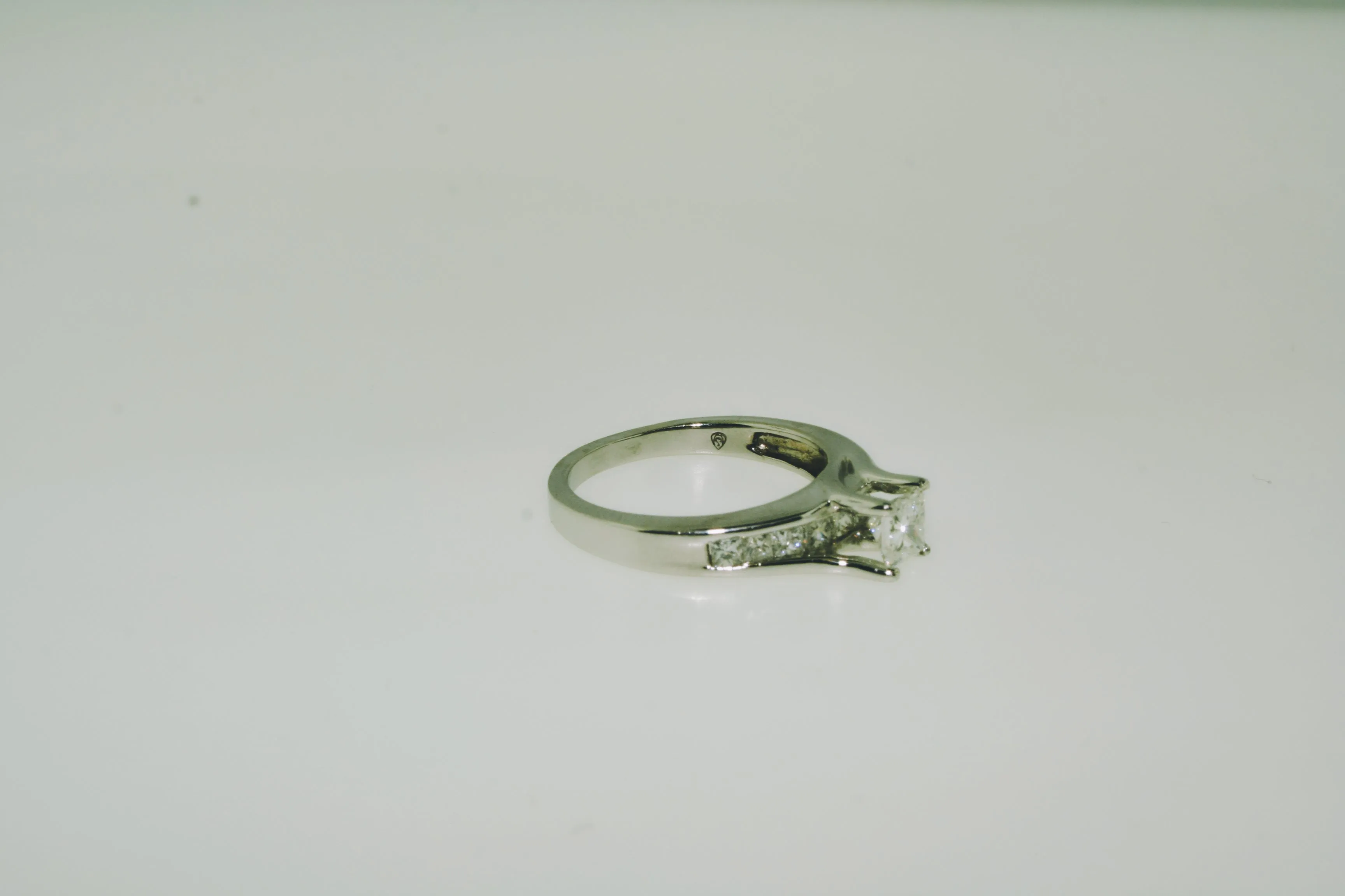 Princess Cut Diamond Engagement Ring in 14k White Gold
