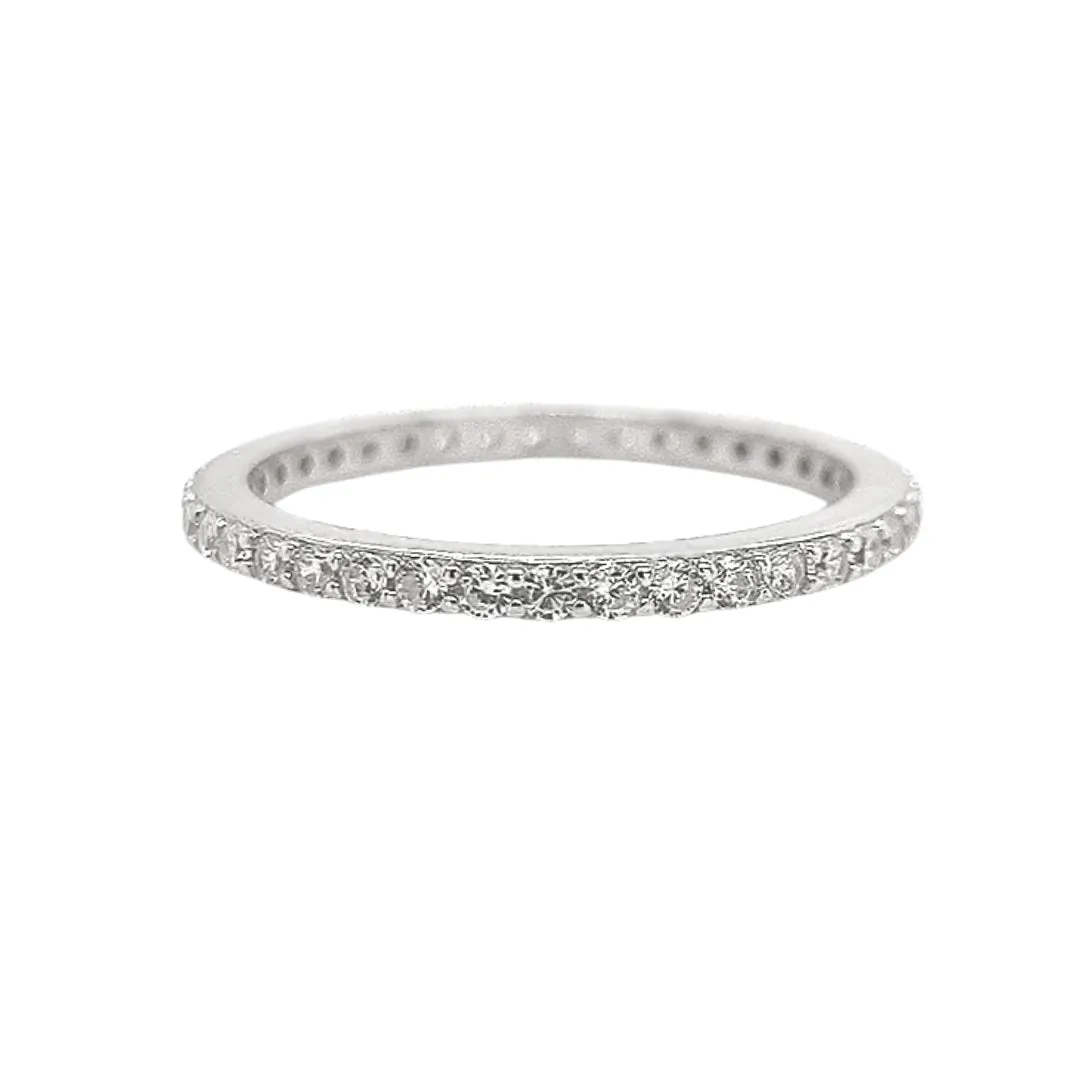 Promise 'Deluxe' Eternity Ring | Silver | Size O